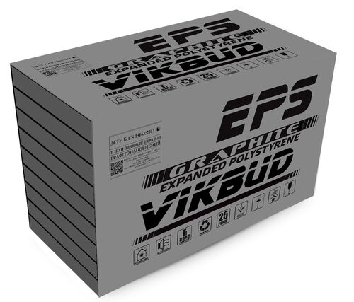 Пінопласт ВІК БУД GRAPHITE EPS 60 1000X500X100 мм, 12 кг/м3